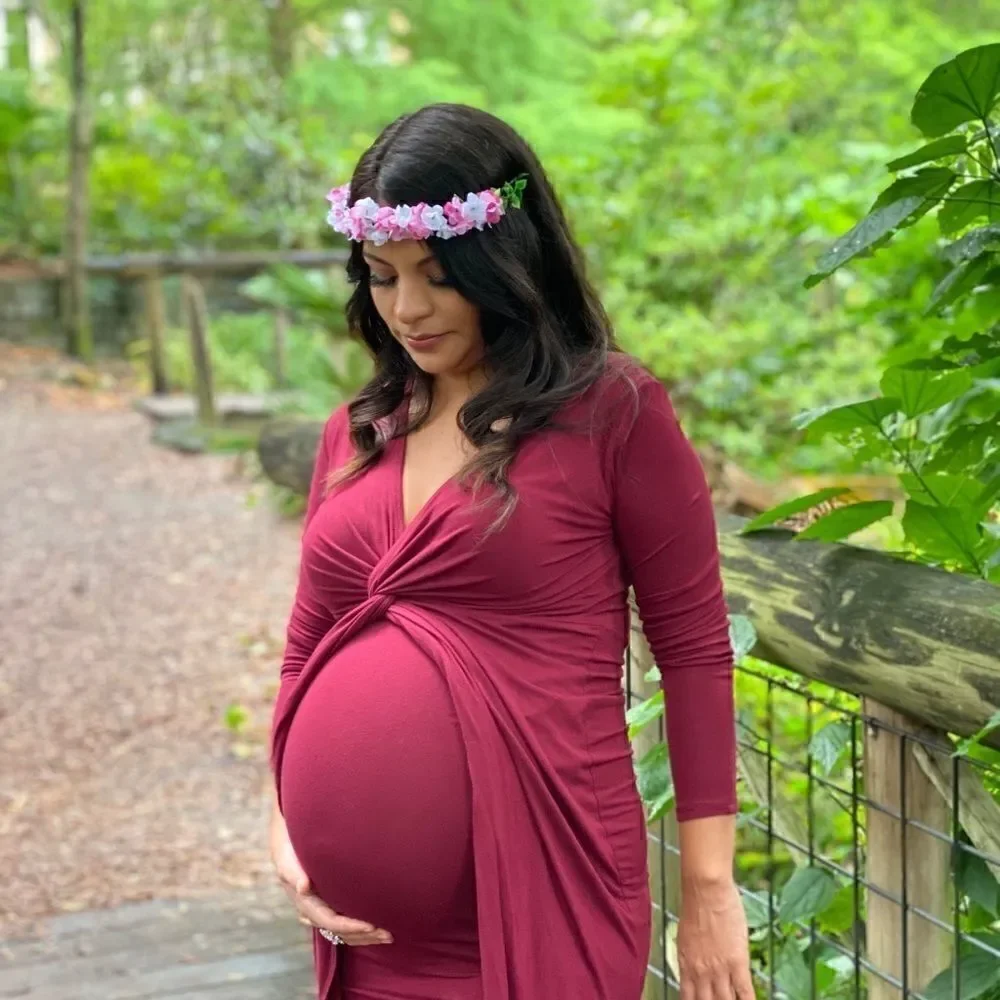 Flowers crown for maternity photo shoot